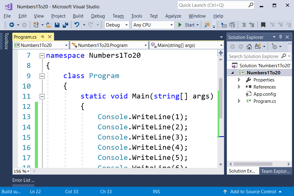 Problem: Numbers from 1 to 20 · Programming Basics with C# - Free